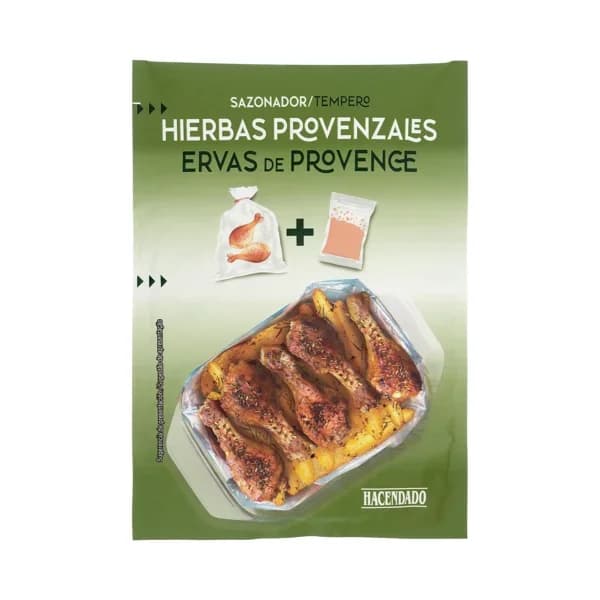 Sazonador hierbas provenzales Hacendado para pollo y costillas - 0.02 kg - Imagen del producto en Findit