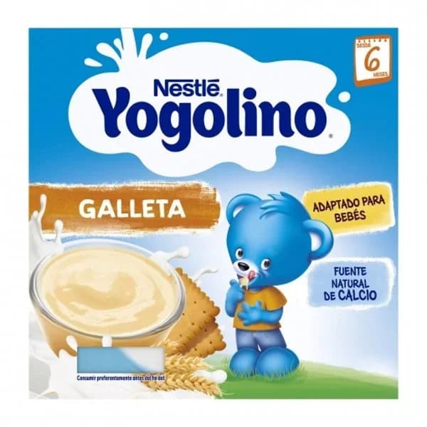 Postre lácteo de galleta desde 6 meses Nestlé Yogolino pack de 4 unidades de 100 g. - 0.4 kg - Imagen del producto en Findit