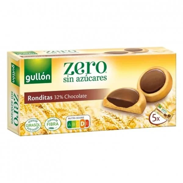Galletas ronditas rellenas de chocolate Zero Gullón sin azúcar 186 g. - 0.19 kg - Imagen del producto en Findit