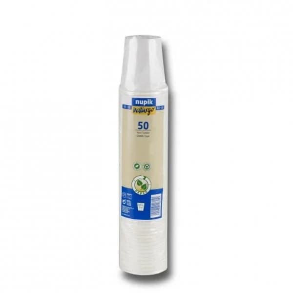 Set de 50 Vasos Cartón NUPIK 100 cc - Blanco - 55 ud - Imagen del producto en Findit