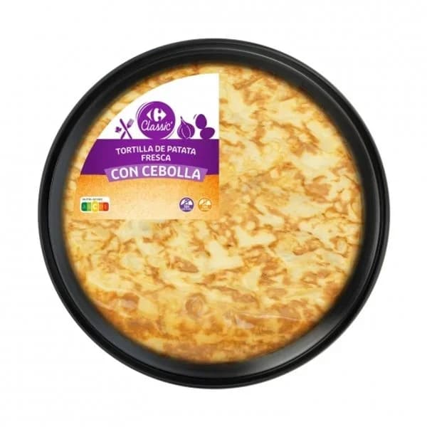 Tortilla de patatas con cebolla Carrefour Classic' sin gluten y sin lactosa 600 g. - 0.6 kg - Imagen del producto en Findit