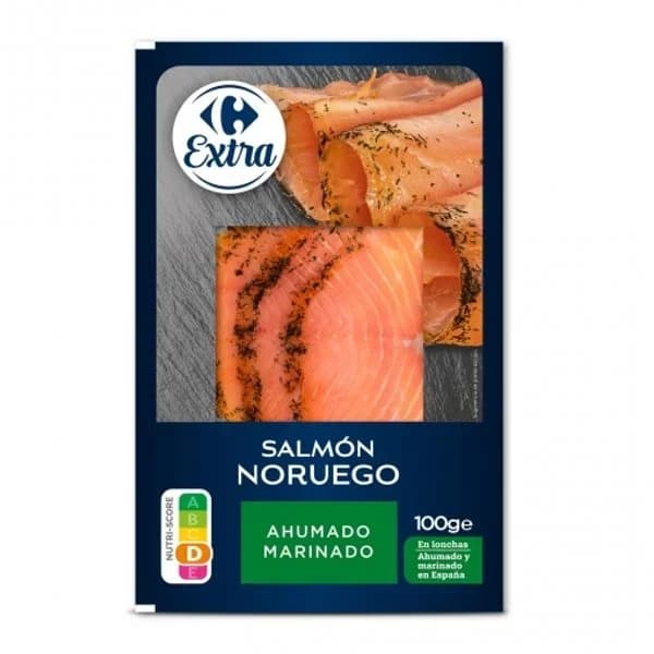 Salmón ahumado noruego marinado Carrefour Extra 100 g. - 0.1 kg - Imagen del producto en Findit