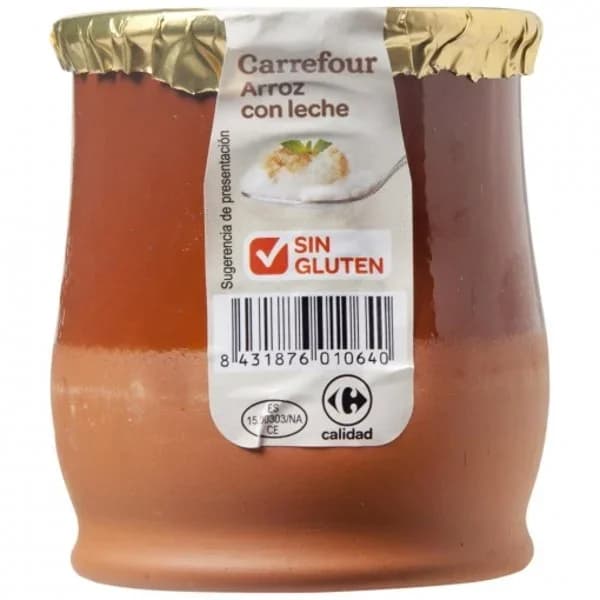 Arroz con leche Carrefour sin gluten 140 g. - 0.14 kg - Imagen del producto en Findit