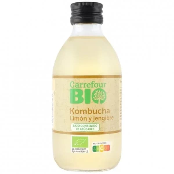 Kombucha jengibre limón ecológico Carrefour Bio botella 250 ml. - 0.25 l - Imagen del producto en Findit
