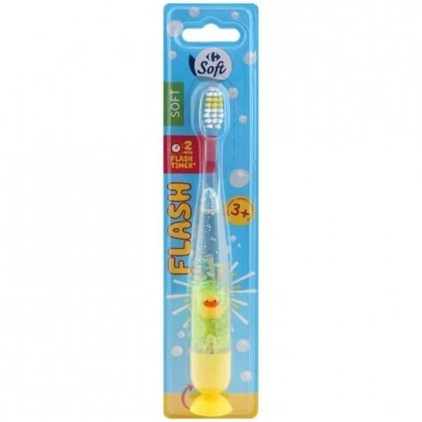 Cepillo de dientes infantil con luz temporizador +3 años Soft Carrefour 1 ud. - 1 ud - Imagen del producto en Findit
