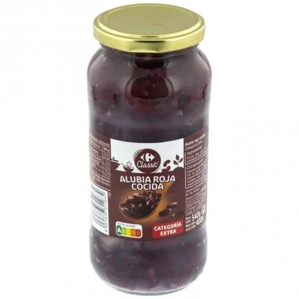 Alubias rojas cocidas Classic Carrefour 400 g. - 0.4 kg - Imagen del producto en Findit
