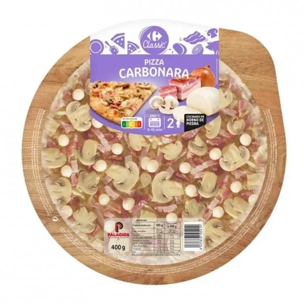 Pizza carbonara Carrefour Classic' 400 g. - 0.4 kg - Imagen del producto en Findit