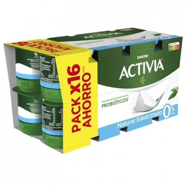 Bífidus desnatado natural edulcorado Danone Activia pack de 16 unidades de 120 g. - 1.92 kg - Imagen del producto en Findit