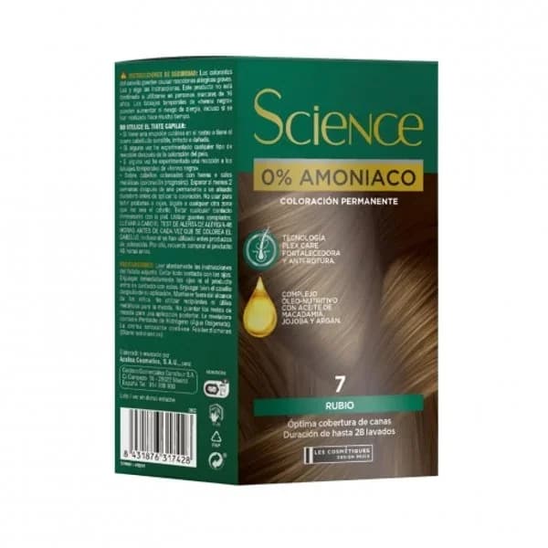 Tinte color permanente nº 7 rubio 0% Amoniaco Science Les Cosmétiques 1 ud. - 1 ud - Imagen del producto en Findit