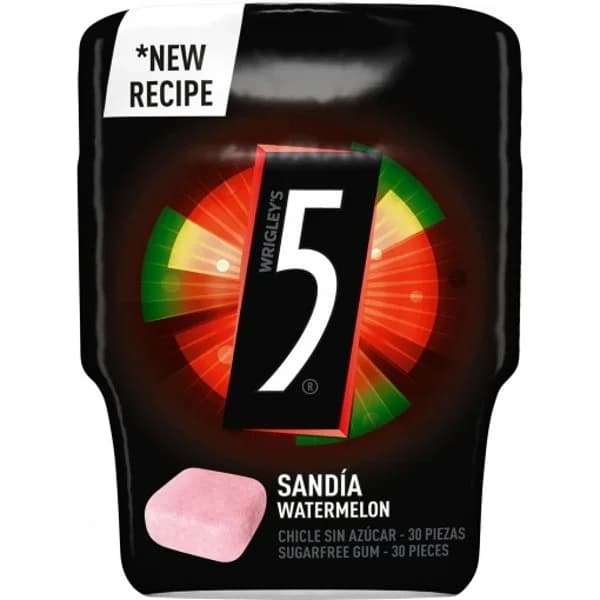 Chicles de sandía sin azúcar Five 61,8 g. - 1 ud - Imagen del producto en Findit