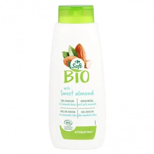 Gel de ducha hidratante con extracto de almendra dulce ecológica Carrefour Soft Bio 500 ml. - 1 ud - Imagen del producto en Findit