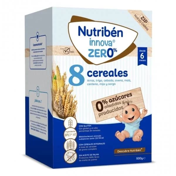 Papilla infantil desde 6 meses 8 cereales Nutribén Innova zero% 500 g. - 0.5 kg - Imagen del producto en Findit