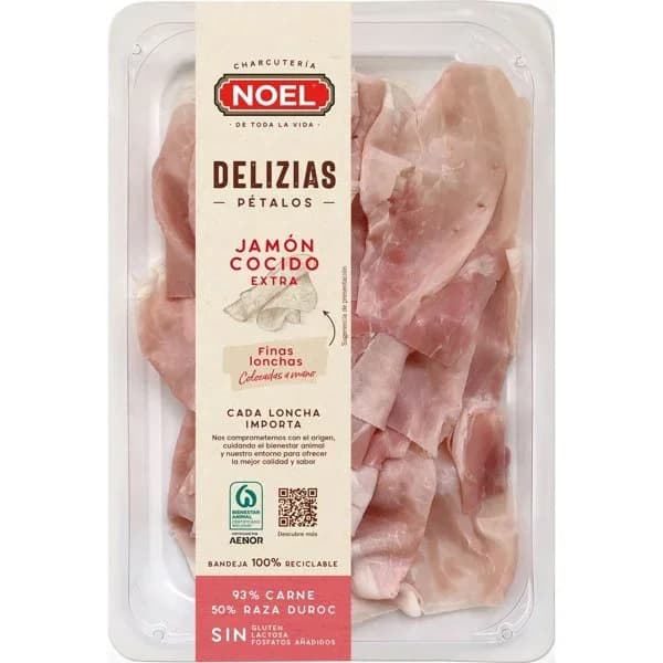 Jamón Cocido Extra Delizias Pétalos - 0.09 kg - Imagen del producto en Findit