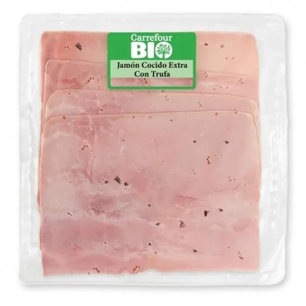 Jamón cocido extra con trufa en lonchas Carrefour Bio sin gluten y sin lactosa 100 g - 0.1 kg - Imagen del producto en Findit