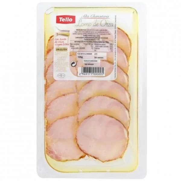 Lomo de cerdo asado en lonchas Tello sin gluten y sin lactosa 125 g - 0.12 kg - Imagen del producto en Findit