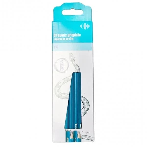 Lápices de grafito varias durezas (HB/2H/2B) Carrefour 4 uds - 3.96 ud - Imagen del producto en Findit