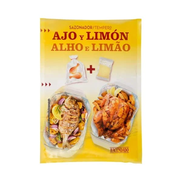 Sazonador ajo y limón Hacendado para carne y pescado - 0.03 kg - Imagen del producto en Findit