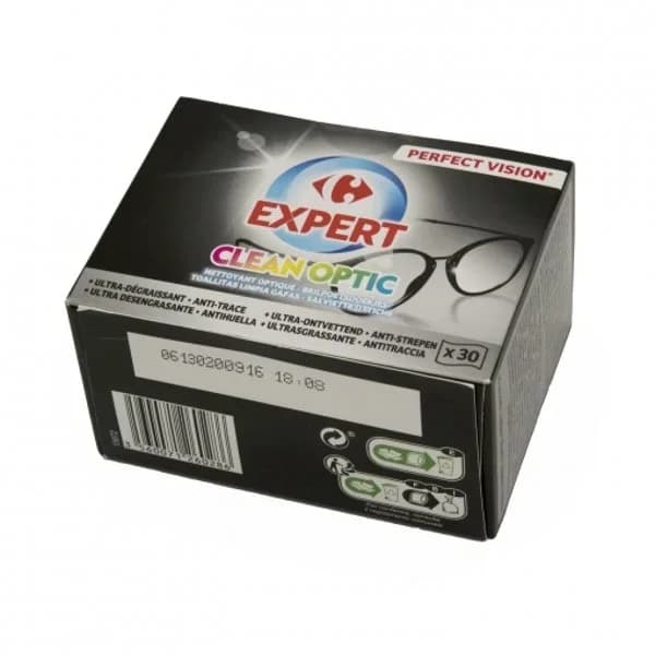 Toallitas para gafas clean optic Carrefour Expert 30 ud. - 30 ud - Imagen del producto en Findit