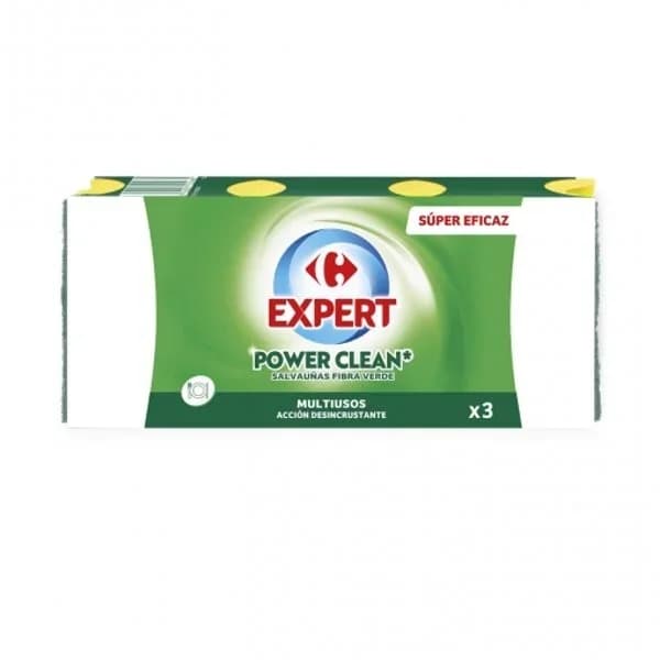 Estropajo Salvauñas Multiusos Acción Desincrustante CARREFOUR Expert 3 ud - Verde - 1 ud - Imagen del producto en Findit