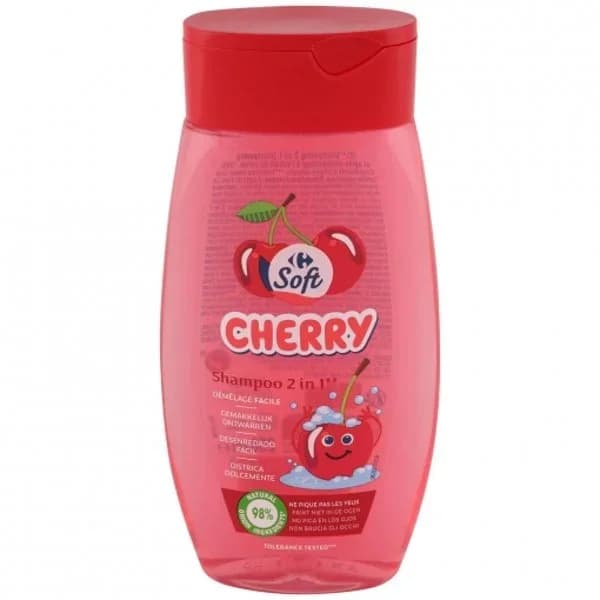 Champú cereza 2en1 Kids Carrefour Soft 250 ml. - 0.25 l - Imagen del producto en Findit