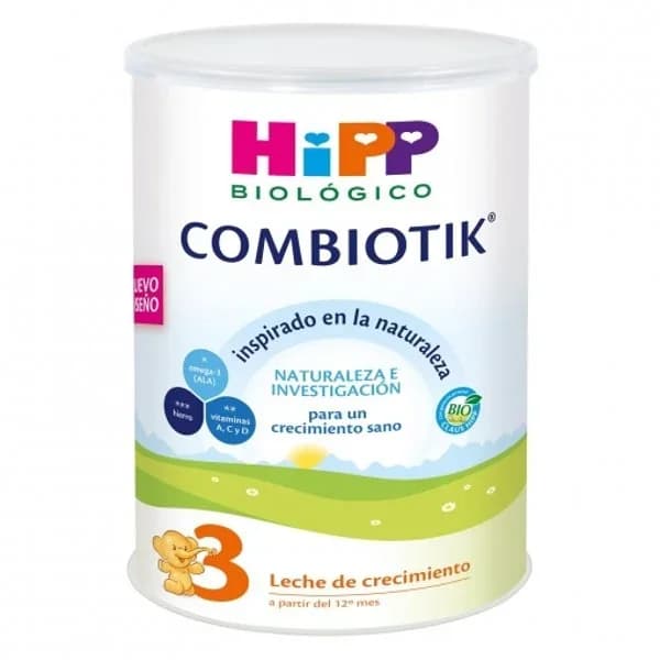 Leche infantil de crecimiento desde 1 año ecológica 3 Junior  Hipp Combiotik sin gluten lata 800 g. - 0.8 kg - Imagen del producto en Findit