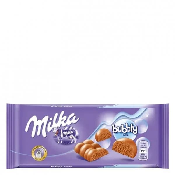 Chocolate con leche MILKA BUBBLY, tableta 90 g - 0.09 kg - Imagen del producto en Findit