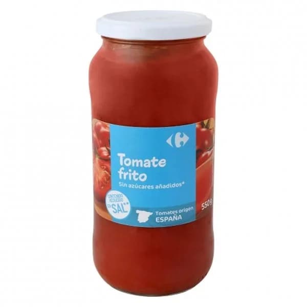 Tomate frito sin azúcares añadidos contenido reducido en sal Carrefour tarro 550 g. - 0.55 kg - Imagen del producto en Findit