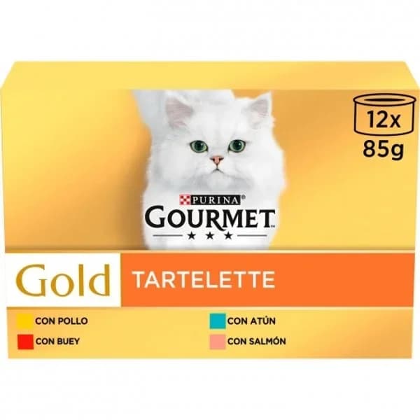 Comida húmeda tartalette surtido para gato adulto Purina Gourmet Gold 12x85 g. - 1.02 kg - Imagen del producto en Findit