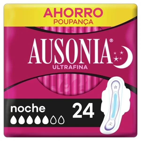 Compresas con alas para noche ultrafina Ausonia 24 ud. - 1 ud - Imagen del producto en Findit