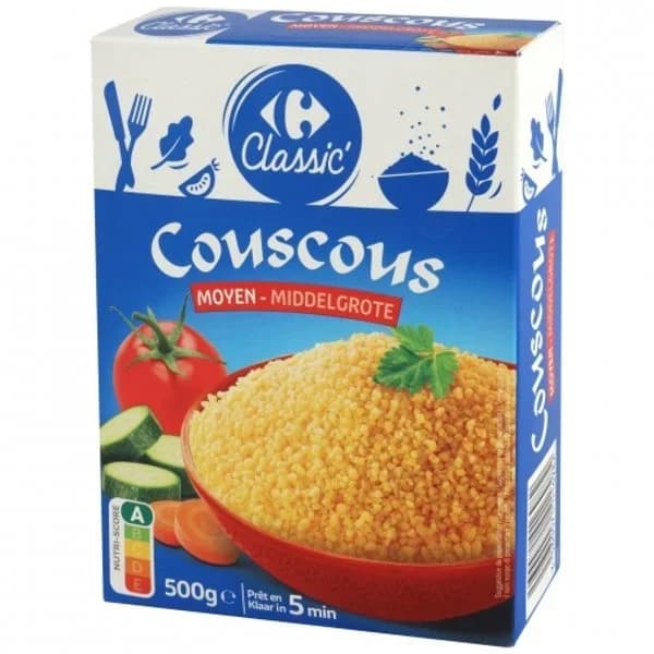 Couscous mediano Classic Carrefour 500 g. - 0.5 kg - Imagen del producto en Findit