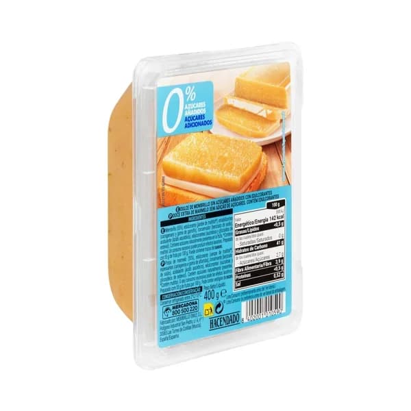Dulce de membrillo Hacendado 0% azúcares añadidos - 0.4 kg - Imagen del producto en Findit
