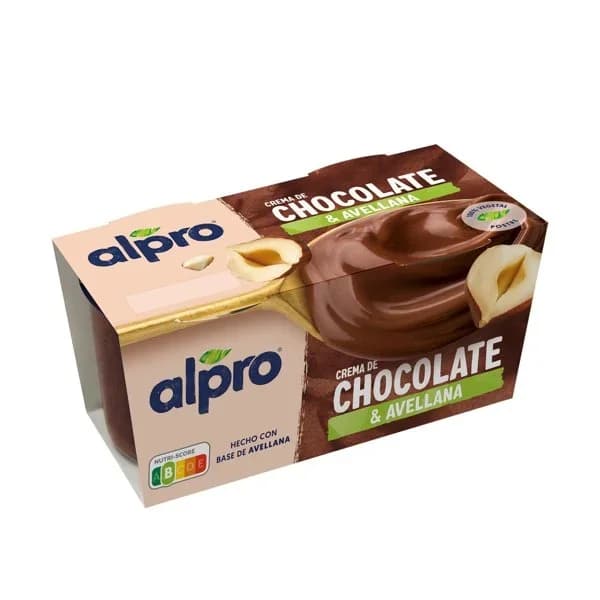 Postre a base de avellana con chocolate Alpro sin gluten pack de 2 unidades de 115 g. - 1 ud - Imagen del producto en Findit