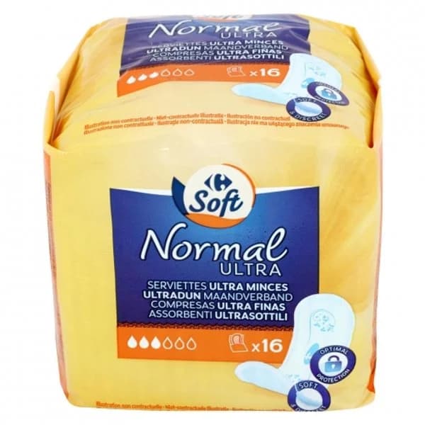 Compresas ultra sin alas normal Carrefour 16 ud. - 15.71 ud - Imagen del producto en Findit