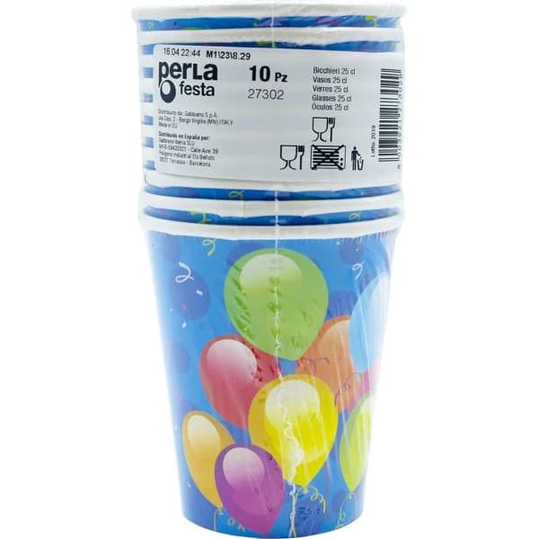 Vasos Desechables Globos 25Cl - 1 ud - Imagen del producto en Findit