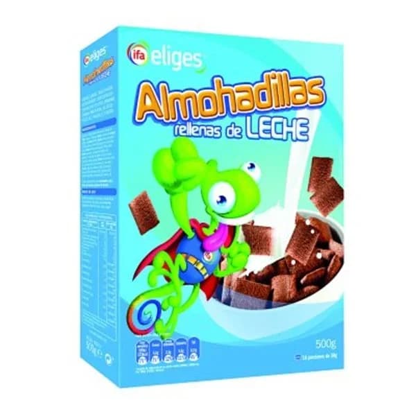 Cereales almohadillas rellenas de leche 500 g - 0.5 kg - Imagen del producto en Findit