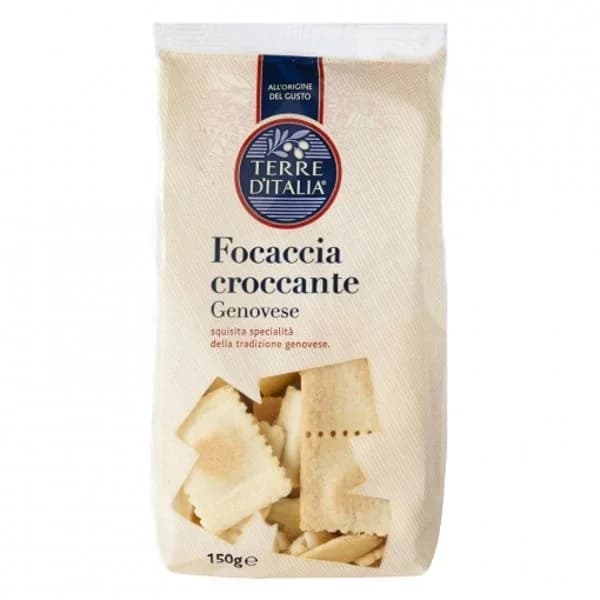 Pan tostado focaccia genovese en trozos Terre d'Italia 150 g. - 0.15 kg - Imagen del producto en Findit