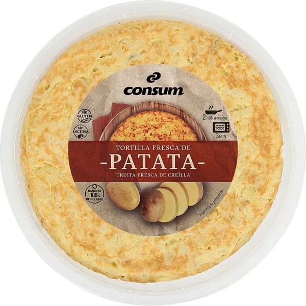 Tortilla de Patata Fresca sin Cebolla - 0.6 kg - Imagen del producto en Findit