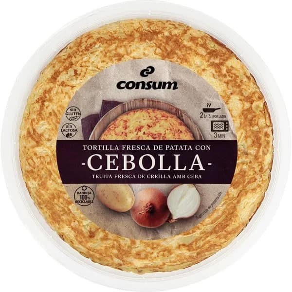 Tortilla de Patata Fresca con Cebolla - 0.6 kg - Imagen del producto en Findit