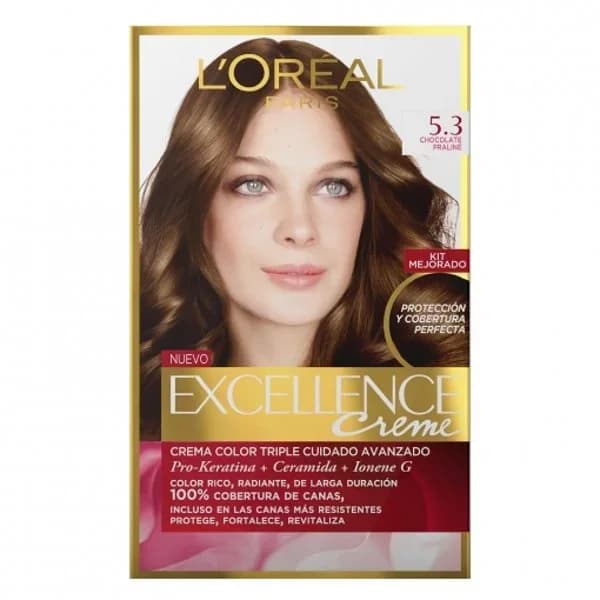 Tinte creme nº 5.3 Chocolate Praliné L'Oréal Excellence 1 ud. - 1 ud - Imagen del producto en Findit