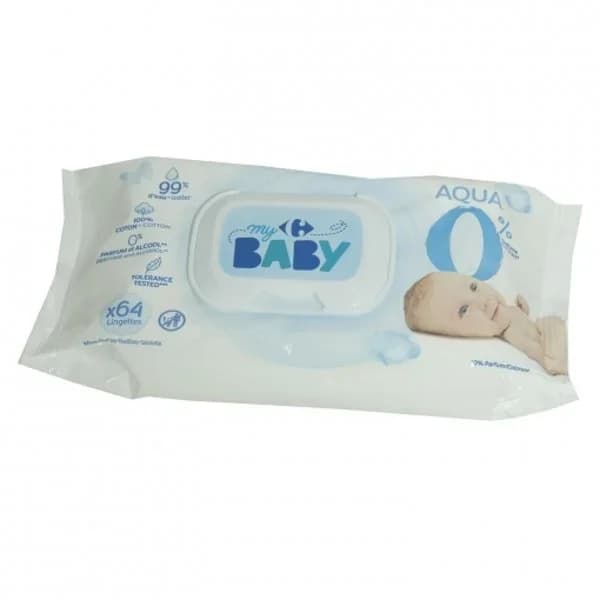 Toallitas para bebé sin perfume Carrefour Baby 64 ud. - 60.33 ud - Imagen del producto en Findit