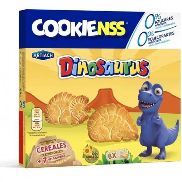 Galleta Dinos Cookiens sin azúcar ARTIACH, caja 185 g - 0.19 kg - Imagen del producto en Findit