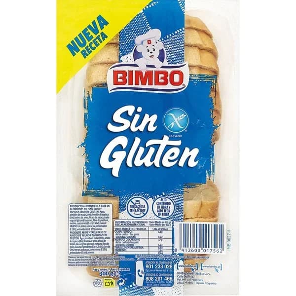 Pan de molde sin gluten BIMBO, paquete 300 g - 0.3 kg - Imagen del producto en Findit