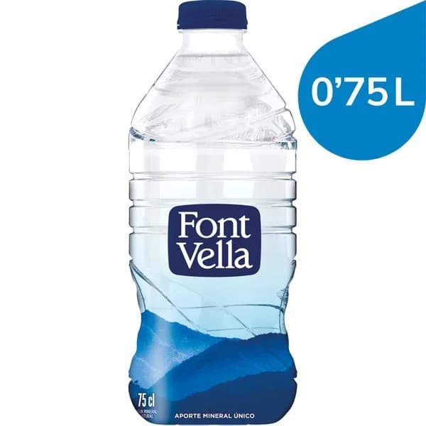Agua mineral natural Font Vella botella 75 cl - 0.75 l - Imagen del producto en Findit