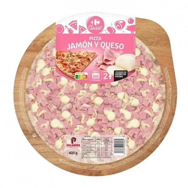 Pizza de jamón y queso Carrefour Classic' 400 g. - 0.4 kg - Imagen del producto en Findit