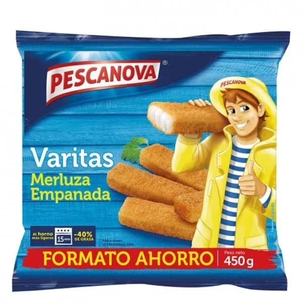 Varitas de Merluza Empanada congeladas - 0.39 kg - Imagen del producto en Findit