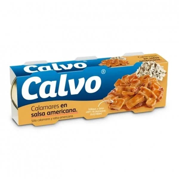 Calamares en salsa americana CALVO, pack 3x80 g - 0.14 kg - Imagen del producto en Findit