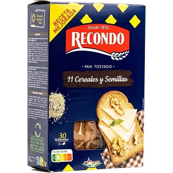 Pan Tostado 11 Cereales y Semillas - 0.27 kg - Imagen del producto en Findit