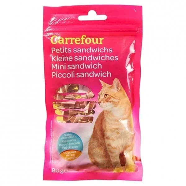 Carrefour Snacks para Gatos de Pollo 80g - 1 ud - Imagen del producto en Findit