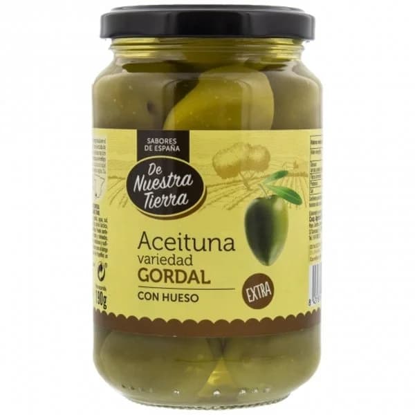 Aceitunas gordal con hueso De Nuestra Tierra 190 g. - 0.19 kg - Imagen del producto en Findit