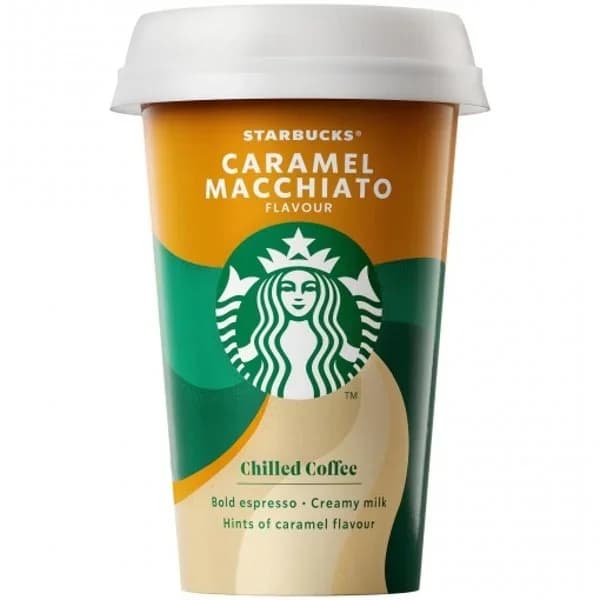 Café de caramelo macchiato STARBUCKS, vaso 220 ml - 0.22 l - Imagen del producto en Findit